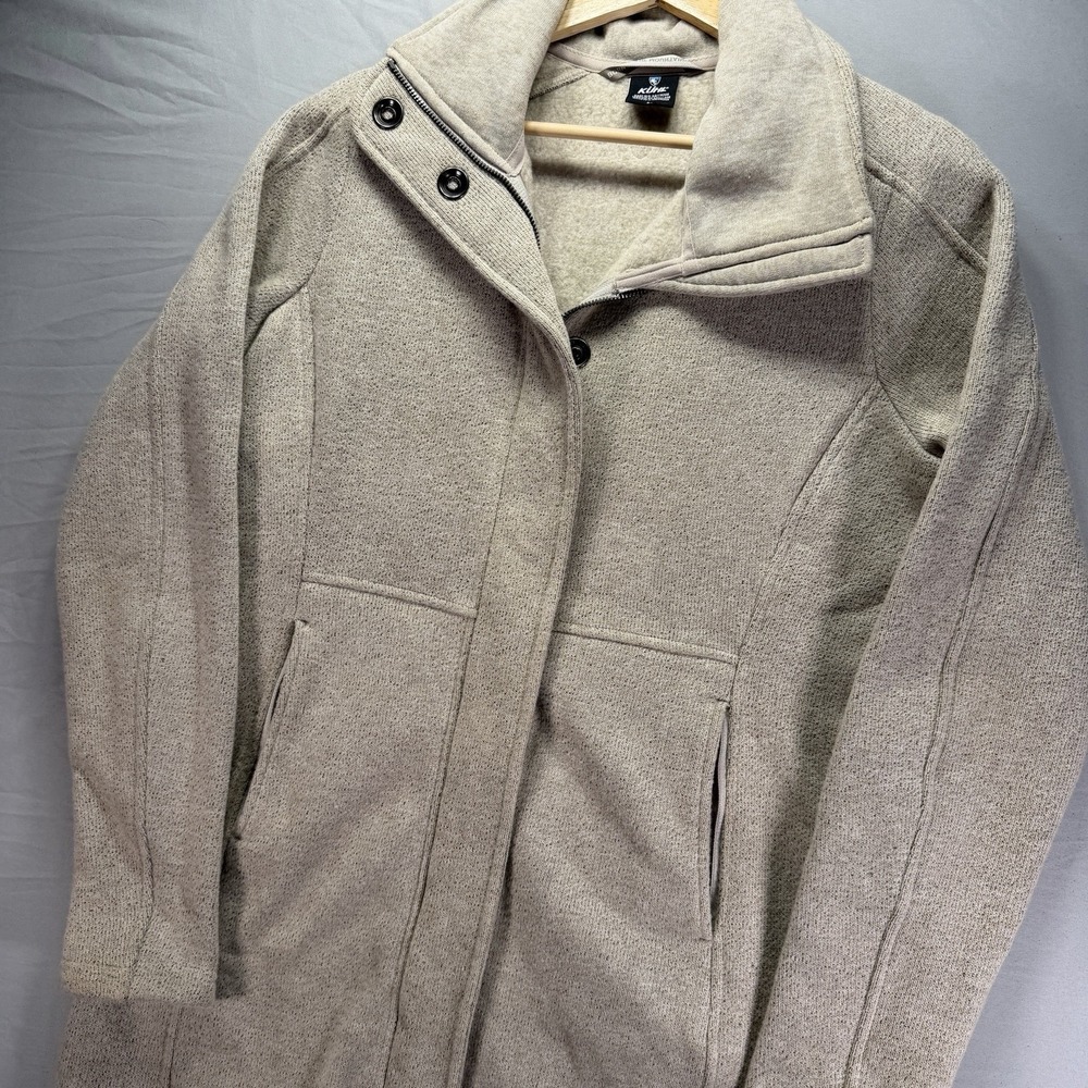 Kuhl Highland Long Sweater Jacket Womens Medium Beige Full Zip Fleece Outdoors - Picture 2 of 13